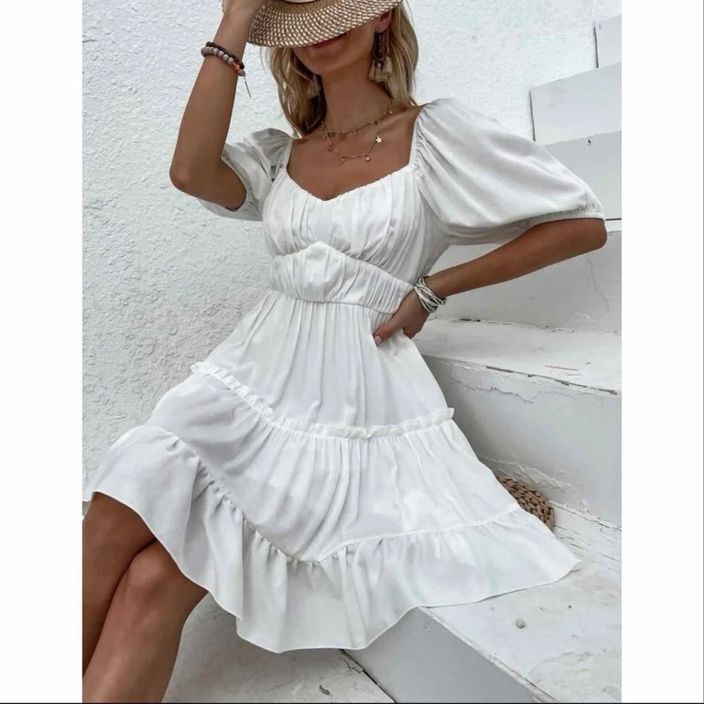 Sweetheart neck boho dress - Picture 4 of 7